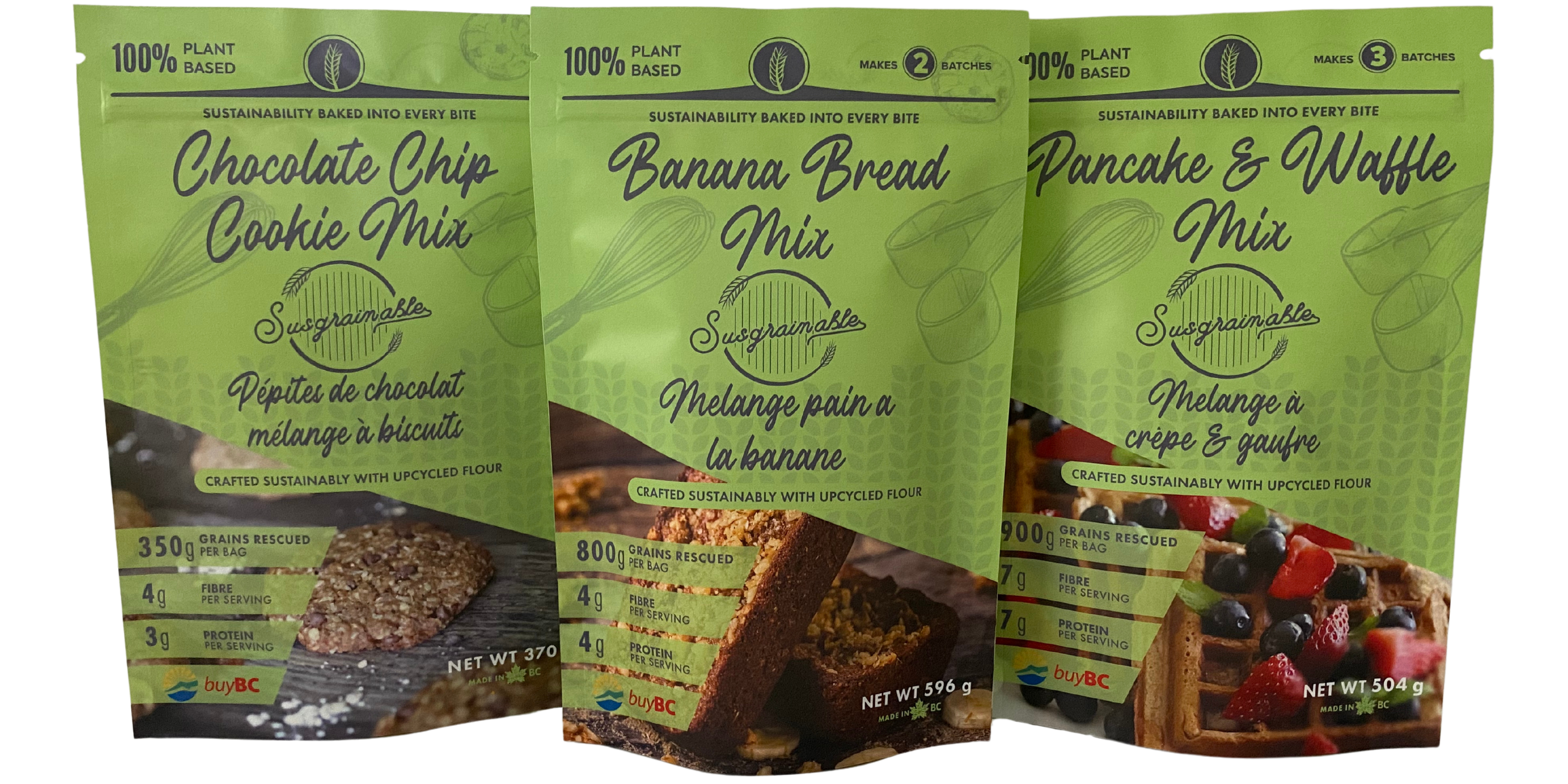 Susgrainable Plant Based Baking Mixes Trio